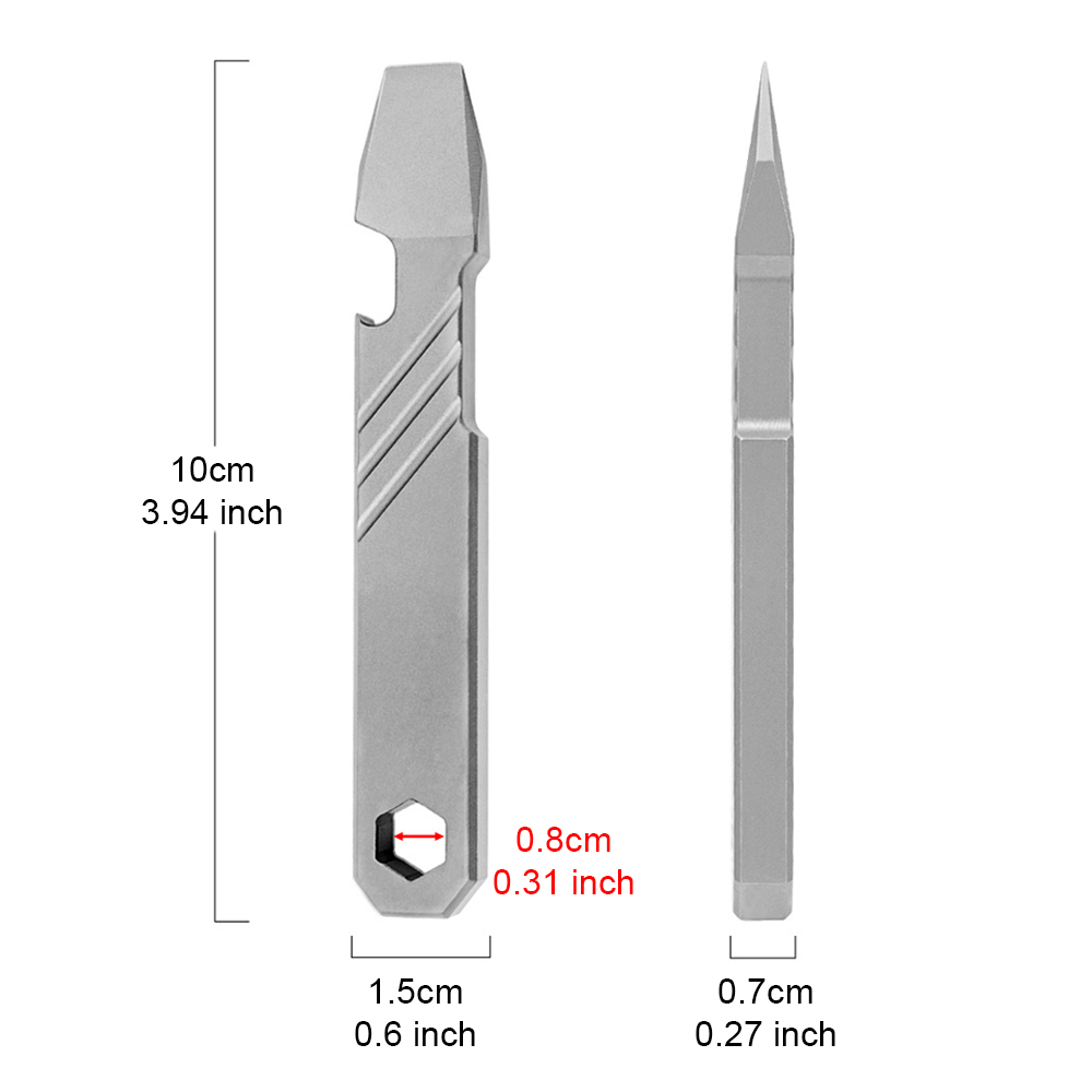 Titanium EDC Pry Bar Tool – 4” - Micro Screwdriver Kit 评论和价格
