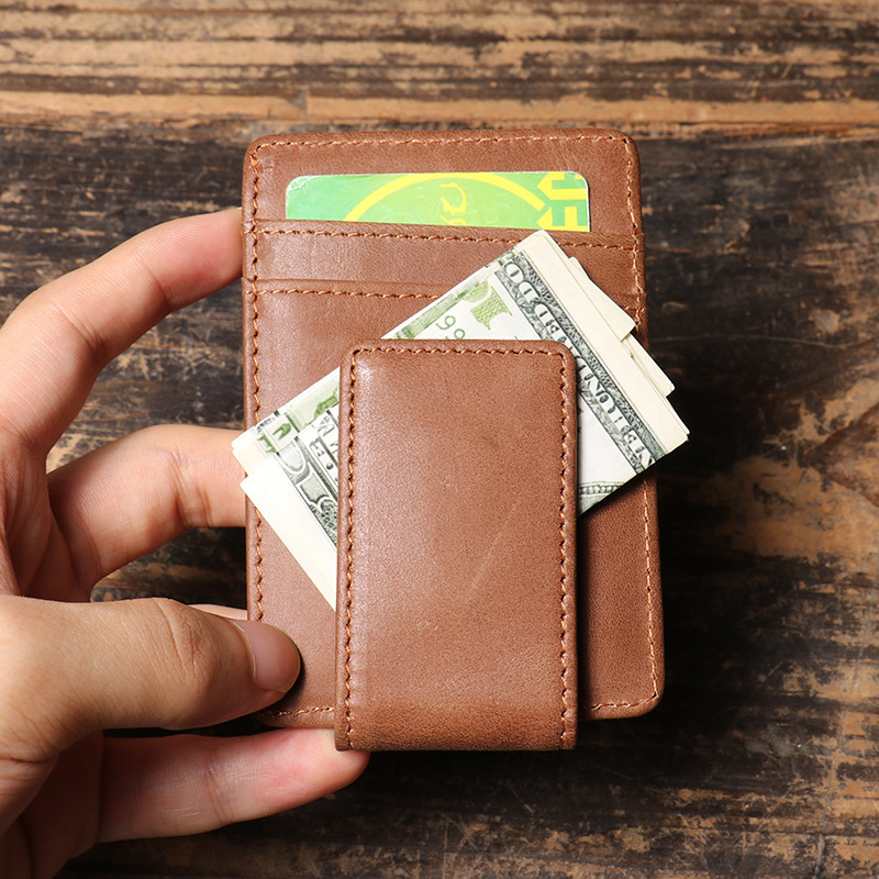 Men Slim Money Clip Wallet Lea - Money Clip Magnetic 评论和价格