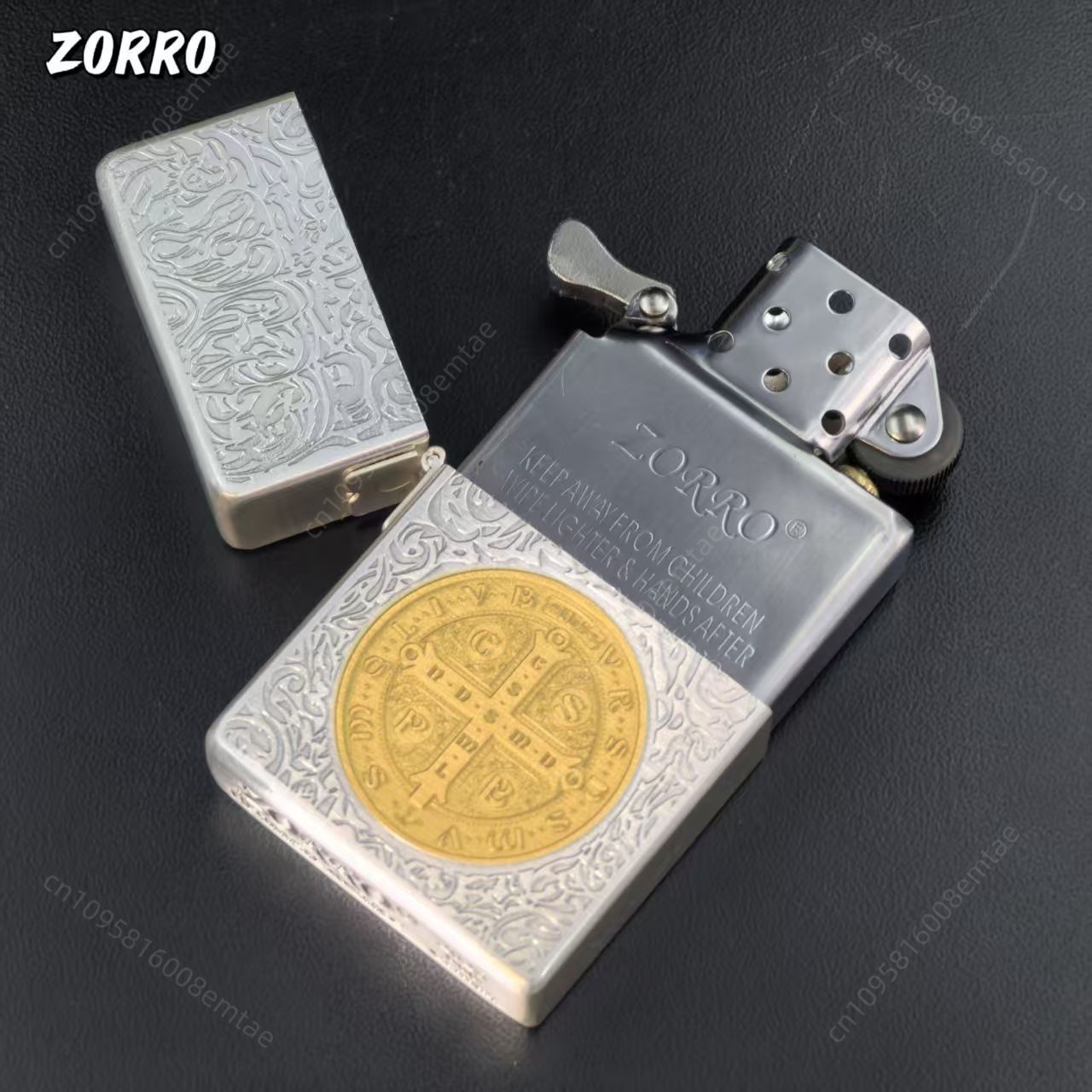 Zorro 906 Silver Gold Two tone - Lighter Insert Zippo 评论和价格